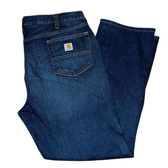 Carhartt Zip Fly Straight Leg Relaxed Fit Workwear Denim Jeans Blue Size 40x30 - Picture 1 of 10